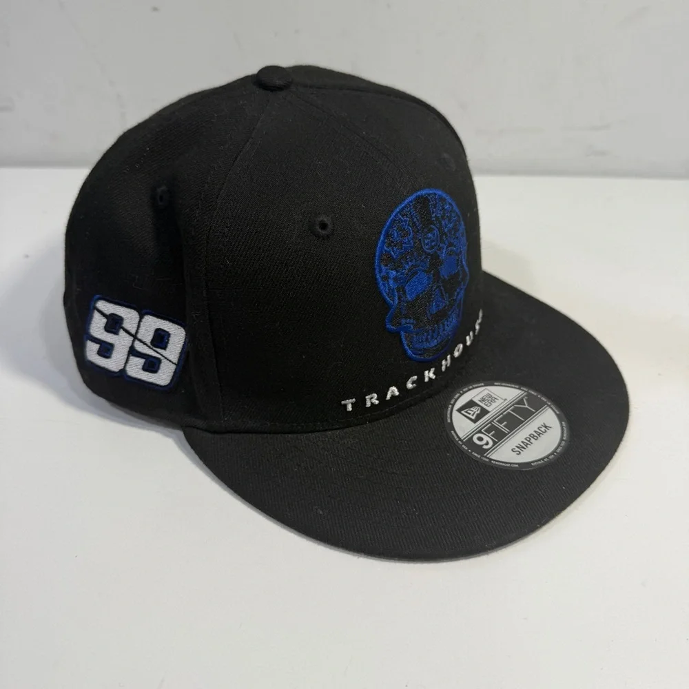 New Era TrackHouse NASCAR Cap Hat Snap Back Blue Black Skull 99 Logo